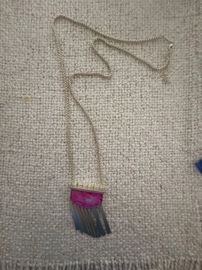 Kendra Scott-Ellen Fringe Necklace- Magenta & Gold